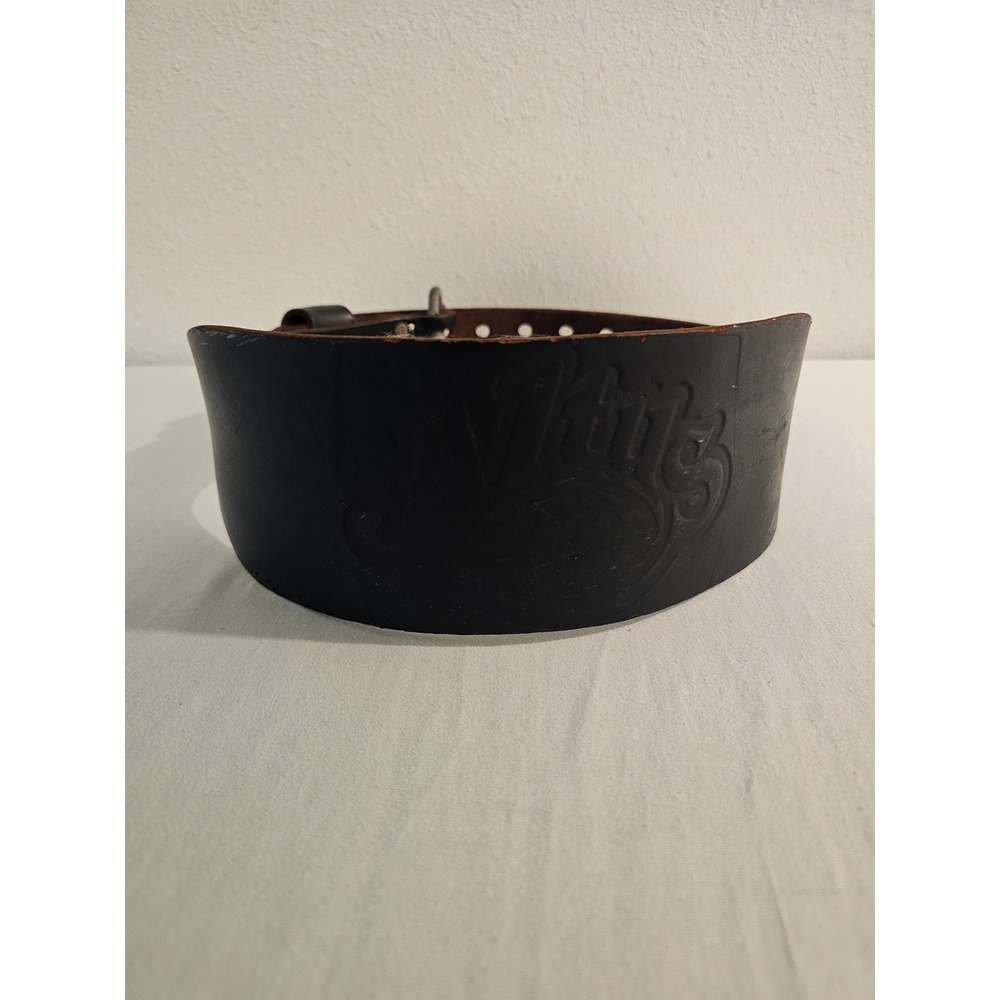 Altus Small Black Leather Weightlifting Belt Double Prong Buckle